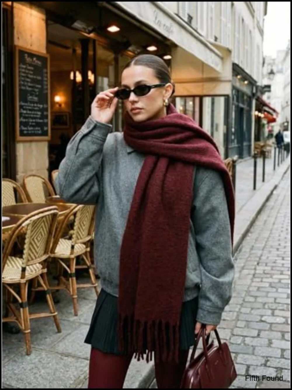 Oversized Cashmere-Feel Winter Scarf Fringe Shawl Wrap